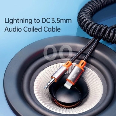 Mcdodo CA089 Lightning to 3.5mm AUX Coiled Cable (1.8m) - Digital Audio Chip, High… — 3