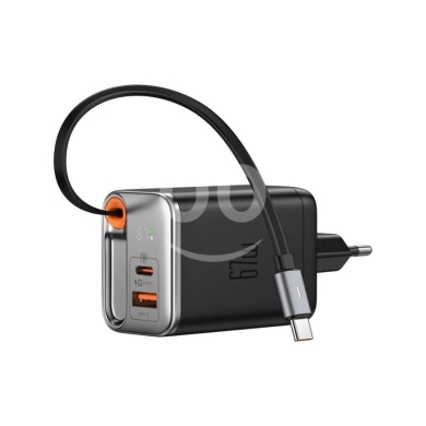Mobile accessories in Beirut City - Mcdodo CH-410 67W GaN Charger with Retractable USB-C Cable - 3-Port, LED Display, Fast Laptop Chargi