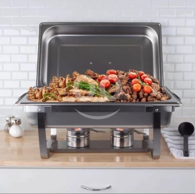 ??kitchen king Classic Cuisine Chafing Dish 9 liter Stainless Steel Buffet Set -سخان طعا… — 2
