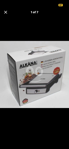 ??ALKANA Contact Grill Electric Grill Grill Foldable Non-Stick Plates 2200W-ساب سندويش