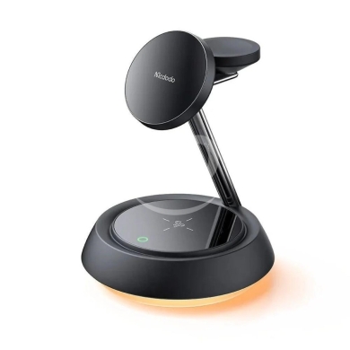 Mobile accessories in Beirut City - Mcdodo CH-495 3-in-1 Magnetic Wireless Charger - 15W Fast Charging, Night Light, MagSafe Compatible