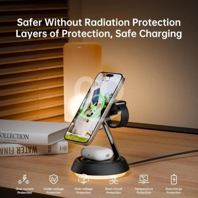 Mcdodo CH-495 3-in-1 Magnetic Wireless Charger - 15W Fast Charging, Night Light, MagSafe… — 7