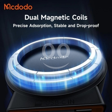 Mcdodo CH-300 15W Magnetic Car Charger - Retractable Cable, Dual Coil, Air Vent Mount,… — 2