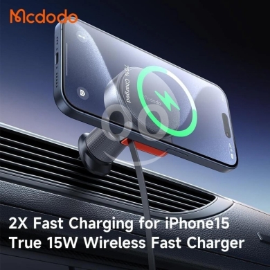 Mcdodo CH-300 15W Magnetic Car Charger - Retractable Cable, Dual Coil, Air Vent Mount,… — 8