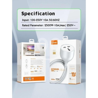 Other Goods in Beirut City - LDNIO SC1017 AC Extension Cord (5m) - 2500W Max Power, 10A, Anti-Flaming PVC Material, EU Plug