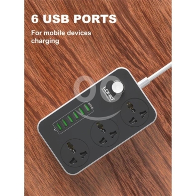 LDNIO SC3604 Multi-Outlet Power Strip (2M) - 2500W Max, 3x USB, 17W Fast Charging, Child… — 2