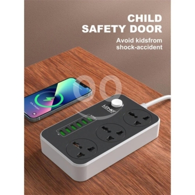 LDNIO SC3604 Multi-Outlet Power Strip (2M) - 2500W Max, 3x USB, 17W Fast Charging, Child… — 5