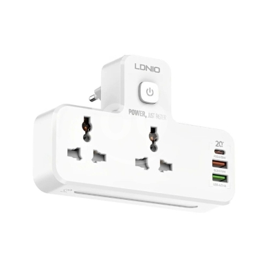 LDNIO SC2311 20W PD Fast Charging Wall Adapter - 2 AC Outlets, 4 USB Ports (PD/QC3.0),… — 5