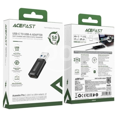 Computers Parts & Software Accessories in Beirut City - AceFast J2 USB-C to USB-A Adapter - USB 3.0, 5Gbps Data Transfer, 5V/2.4A Charging, Plug & Play, Min
