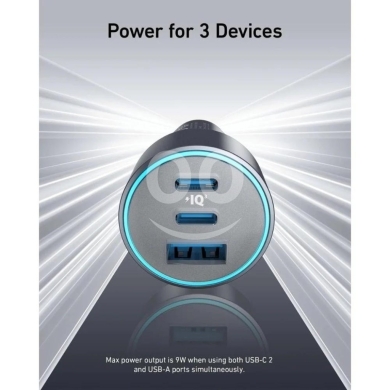 Mobile accessories in Beirut City - Anker 535 Car Charger (67W) - 3-Port (2C+1A) High-Speed PD Charging, ActiveShield 2.0, Ultra-Compact