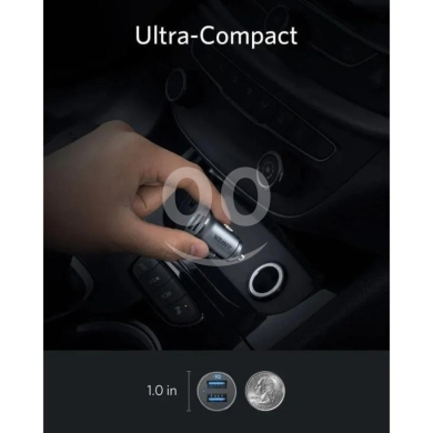 Mobile accessories in Beirut City - Anker Ultra-Compact Car Charger - Flush Fit Design, Dual Port, Superior MultiProtect Safety
