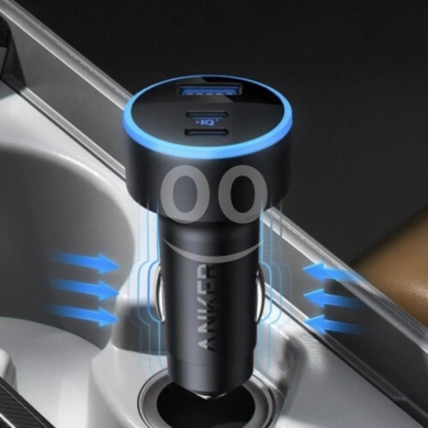 Anker 67W Max 3-Port Car Charger with PowerIQ 3.0 - Fast Charging for MacBook… — 3