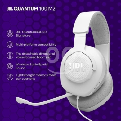 Computers Parts & Software Accessories in Beirut City - JBL Quantum 100 M2 Wired Gaming Headset | QuantumSOUND, Detachable Mic & Breathable Ear Cushions
