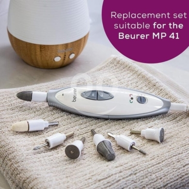 Health & Beauty in Beirut City - Beurer MP 41 Electric Manicure Pedicure Set | 7-in-1 Professional Nail File & Smoother with LED Ligh