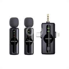 ميكروفون جرين ليون مزدوج مع شاشة LED ونظام تقليل الضوضاء | Green Lion Dual Microphone