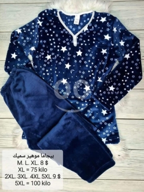 Clothes, Footwear & Accessories in Tripoli - Navy Blue Star Print Mohair Pajamas