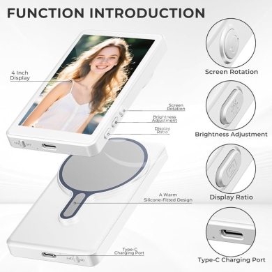Mobile accessories dans Aley - *Magnetic Selfie Screen* &bull; 4.02&rdquo; High-Definition Screen — 4K clarity to capture your beauty