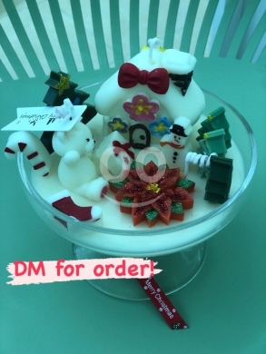 Health & Beauty in Ain Ab - تنسيق شمعة معطرة مبهجة | Christmas House Festive Scented Candle Arrangement in Glass Bowl