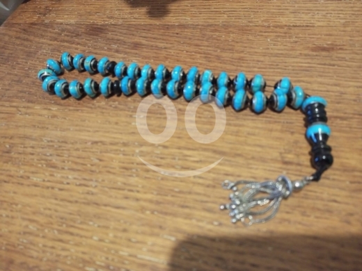 Antiques & Collectibles dans Beyrouth - مسبحة فيروز مطعمة أصلية | سبحة حجر الفيروز الطبيعي مع شرابة فضة عيار 925
