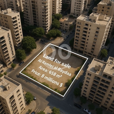 Lands for sale in Ramlet al-Baydah - أرض على الرملة البيضا 658م² للبيع