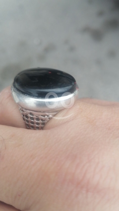 SILVER RING WITH YEMAN GAMET STONE