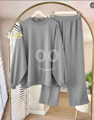Oversized Women's Thick Fleece Winter Set | Sweatshirt & Wide Leg Pants (M-XXL) — 5