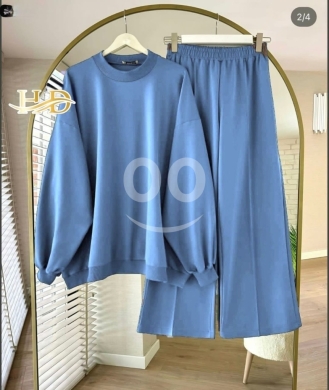 Oversized Women's Thick Fleece Winter Set | Sweatshirt & Wide Leg Pants (M-XXL) — 4