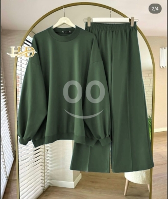 Oversized Women's Thick Fleece Winter Set | Sweatshirt & Wide Leg Pants (M-XXL) — 3