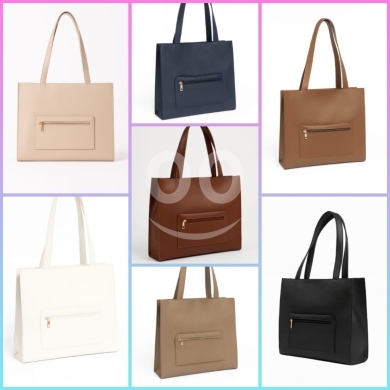 Clothes, Footwear & Accessories in Beirut City - Chic Oversized Faux Leather Tote Bag with Front Zip Pocket | Work & University