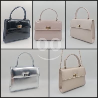 New Arrival! High-Quality Elegant Mini Handbag w/ Cross Chain | Metallic/Glossy Finish |… — 4