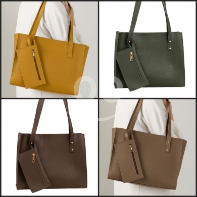 Clothes, Footwear & Accessories in Beirut City - Wide Everyday Tote Bag with Front Zip Pocket | 35x27 cm | Perfect for Students & Work