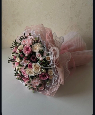 Luxury Artificial Rose Bouquet (Pink & Cream) | Large, Elegant, and Long-Lasting Gift — 2