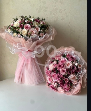 Luxury Artificial Rose Bouquet (Pink & Cream) | Large, Elegant, and Long-Lasting Gift — 5