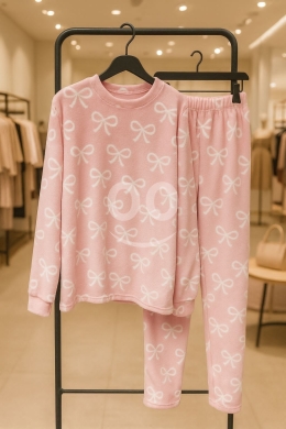 طقم بيجامة شتوي نسائي مخملي ناعم ودافئ | Women's Ultra-Soft Velvet Winter Pajama Set — 6