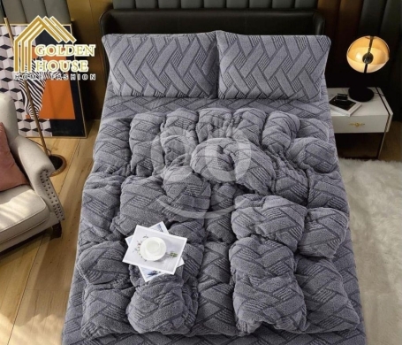 طقم لحاف شتوي رزلان مخملي ناعم ودافئ | Razlan Velvet Winter Bedding Quilt Set — 3