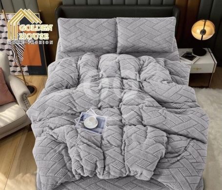 غرفة النوم في عرمون - طقم لحاف شتوي رزلان مخملي ناعم ودافئ | Razlan Velvet Winter Bedding Quilt Set