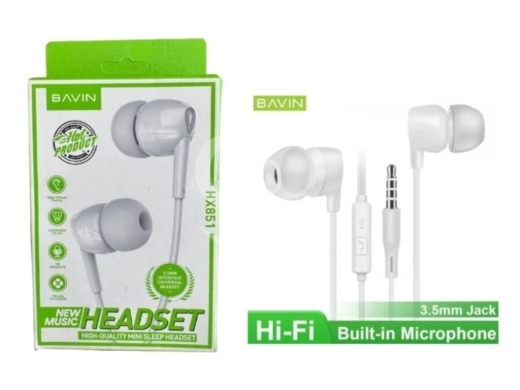 Mobile accessories in Saida - سماعات بافين Bavin HX851 صوت نقي وتصميم مريح للنوم | Bavin HX851 High-Quality Mini Sleep Headset