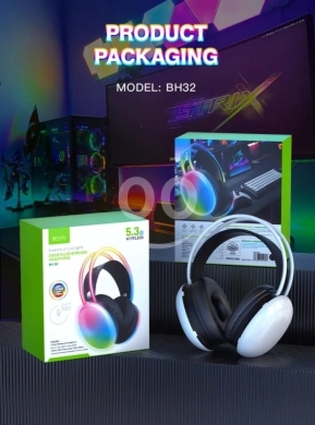 Mobile accessories dans Saïda - سماعات الرأس اللاسلكية | BAVIN BH32 Wireless RGB Headphones - Immersive Audio Experience