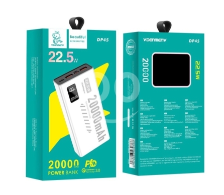 Mobile accessories in Saida - باور بانك VDENMENV سعة 20,000 مللي أمبير | VDENMENV 20000mAh Power Bank 22.5W Fast Charge