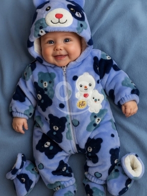 Produits pour bébés et enfants dans Tripoli - جامبسوت بيبي شتوي دافئ - خامة فرو ناعمة وتصميم دب مبهج | Ultra-Warm Fur Baby Jumpsuit-Charming Bear