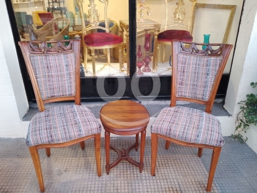 طقم كرسيين خشب زان مودرن مع طاولة دائرية أنيقة | Pair of Modern Beech Wood Chairs with El… — 5
