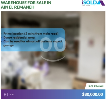 Commercials for sale in Hazmieh - A spacious Warehouse for sale in Ain el rimmaneh - Forn el chebbak MB60W2