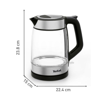 غلاية تيفال الزجاجية بسعة مع إضاءة داخلية | Tefal Glass Electric Kettle 1.7L with Interna… — 2