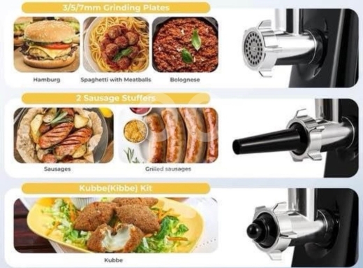 ?? Royalty Line® EMG1600 Electric Meat Grinder - 1600W - Meat Grinder with 3 Cutting … — 5