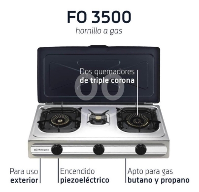 ?? Orbegozo FO 3500 - Stainless steel gas stove, butane or propane gas, piezoelectric… — 2
