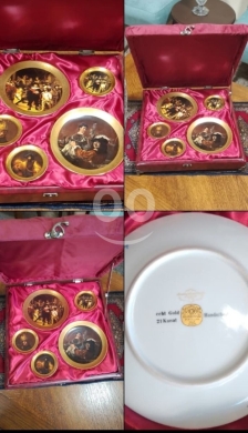 Antiques & Collectibles in Bchamoun - طقم أطباق بورسلان أنتيك بطلاء ذهب 24 قيراط | Antique 24K Gold Plated Porcelain Plate Set