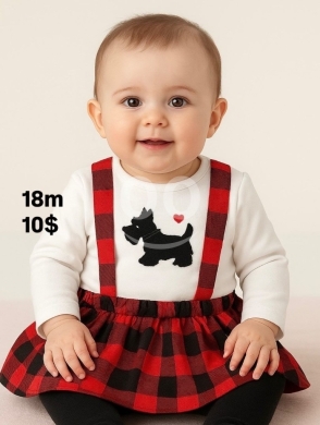 Vêtements, chaussures et accessoires dans Tripoli - Cute Baby Girl Plaid Skirt Outfit 18M