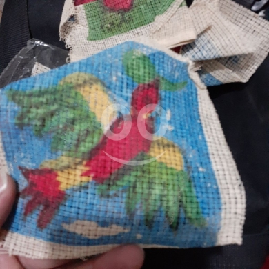 Music, Films & Books in Tripoli - قطع قماش كانفاس مطبوعة بنقشات طيور | Printed bird pattern canvas fabric pieces for embroidery