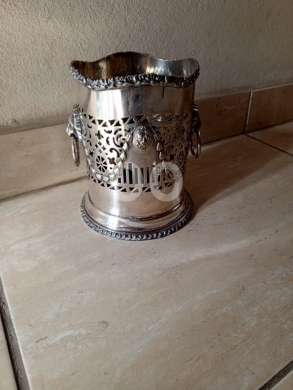 Other Goods in Qobeih - دلو / جاك ثلج فضي أنتيك فاخر (Silver Ice Bucket) - حاملة زجاجة مزخرفة لديكور البار والمائدة