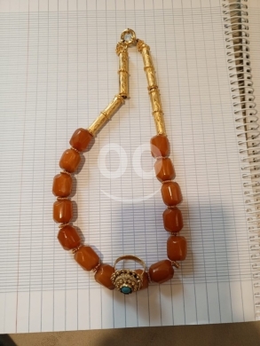 Other Goods in Qobeih - عقد كوريا/راتنج أنتيك مع فواصل ذهبية وخاتم عتيق - مجموعة مجوهرات فاخرة قديمة
